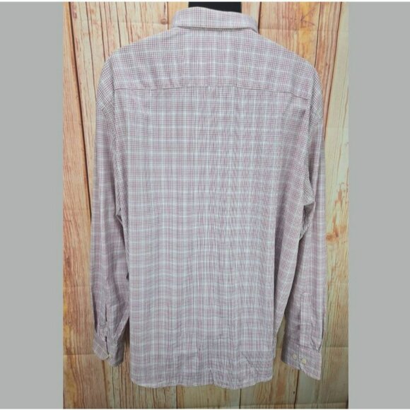 Untuckit Mens 3XL Button-Up Shirt Nylon Blend Red & White Checkered - Picture 2 of 8